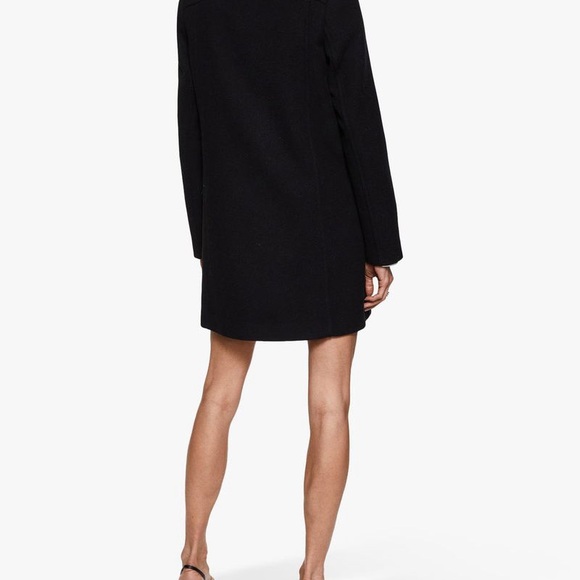 Mango Recycled Wool Coat Black Size M NWT - Picture 6 of 7